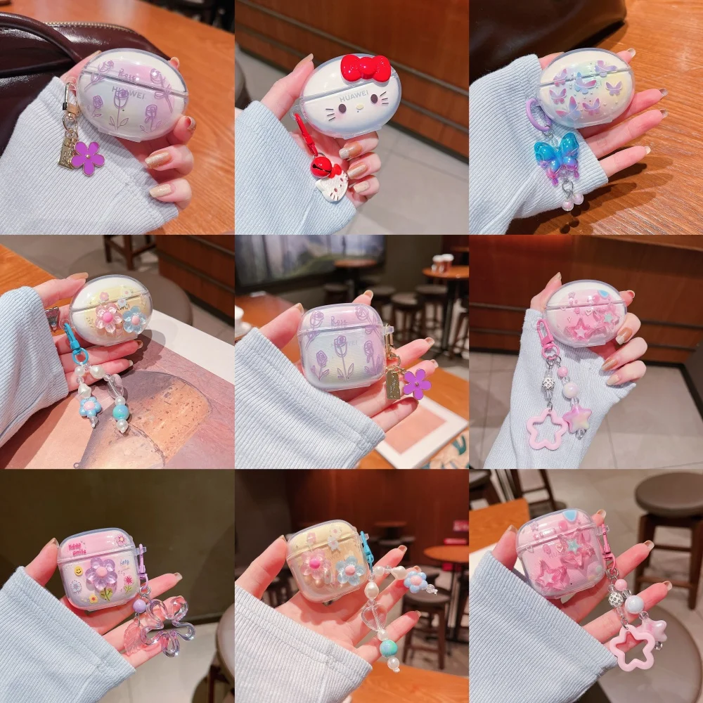 

Cartoon Headphone Case For Huawei Freebuds 6i 5i/Freebuds SE2 SE3/Freebuds 4 4E/Freebuds Pro3 Pro4 Protective Cover Accessories