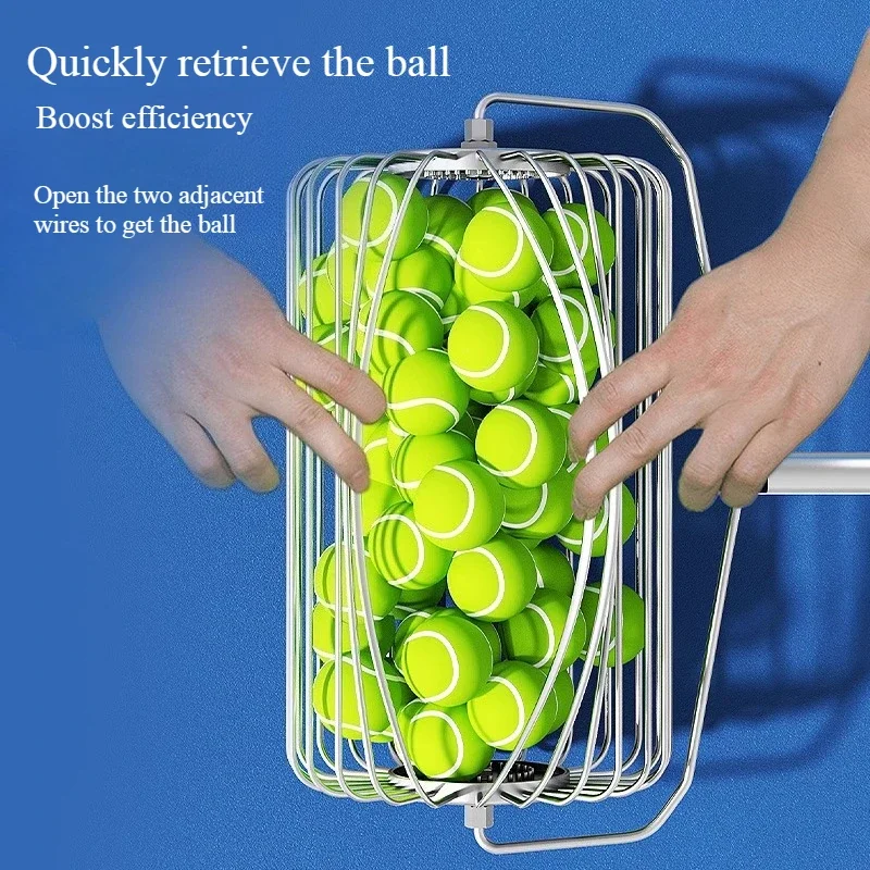 Hand Push Tennis Ball Picker with Large Capacity, Fast Labor-Saving Design to Boost Ball Picking Efficiency,Tennis Ball Picker