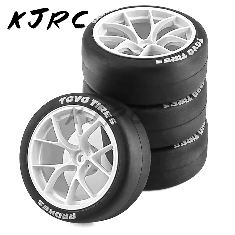 RC Drift Car 4pcs 65mm Hard Drift Tire 1/10 On Road Touring Racing Car Tyre Wheel for Tamiya TT01 TT02 XV01 PTG-2 Kyosho HPI HSP