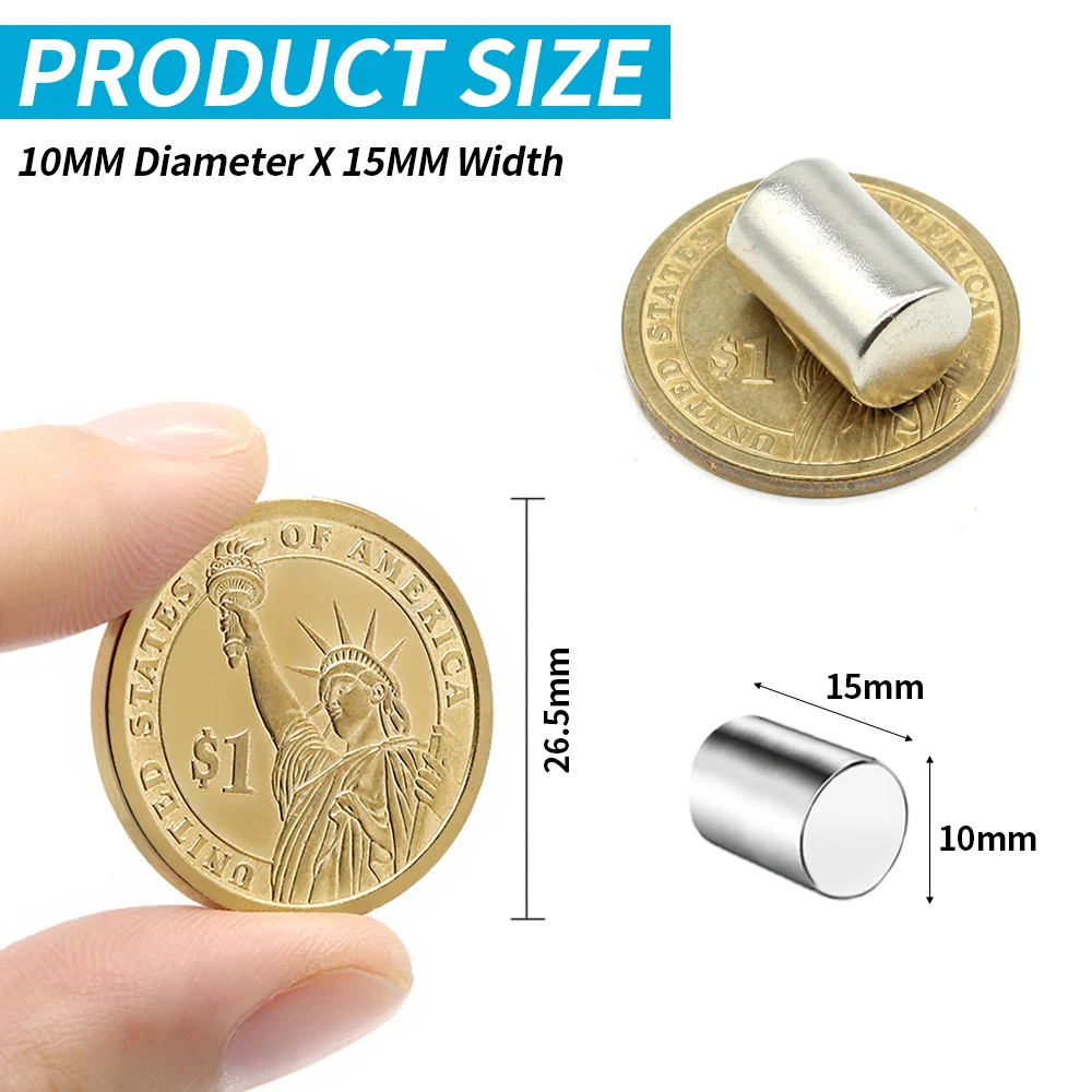 2/5/10/20/50Pcs 10x15 Super Strong Magnet 10mm X 15mm Round Magnetic NdFeB Neodymium magnet N35 Powerful Disc imanes 10*15