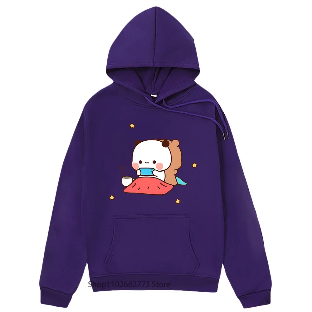 Bubu Dudu Hoodies for Teen Girls Cartoon Panda Bear Sweatshirts Women Clothing Men Kawaii Graphic Casual  Y2k Clothes Fleece Top