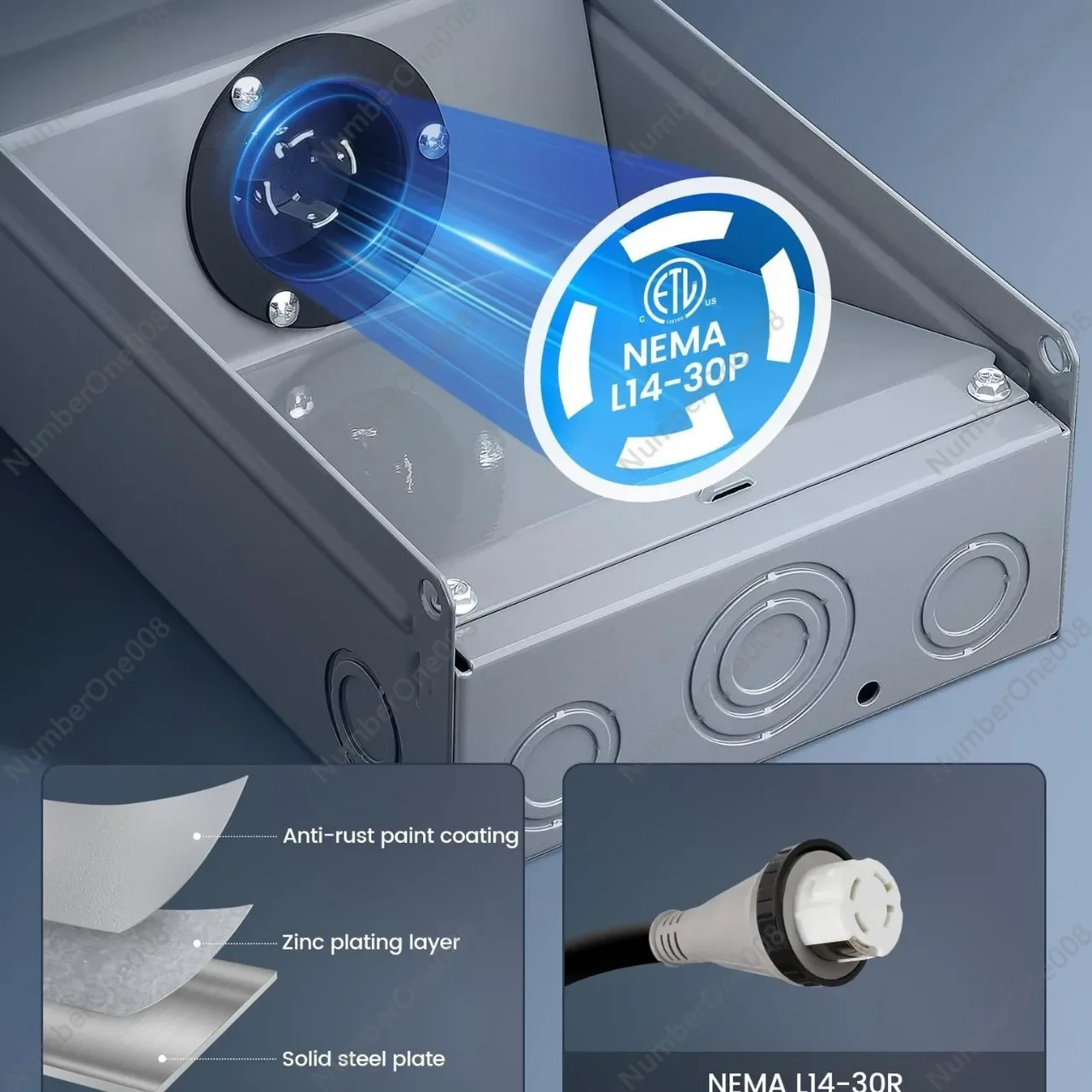 30-Amp Generator Power Socket Box for 4-pin Generator Wires