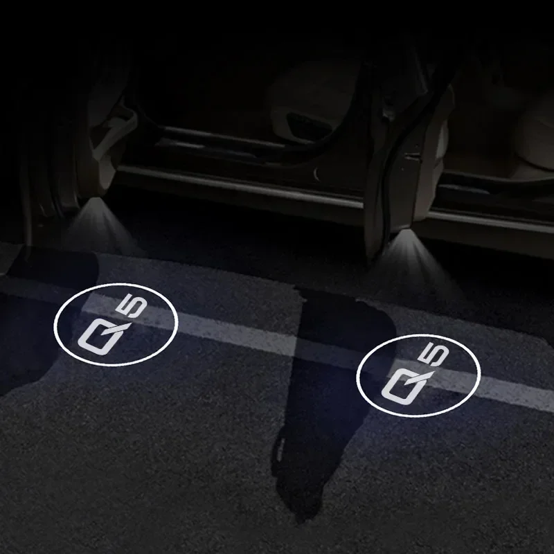 2PCS Led Car Door Ghost Light for Audi Q5 Emblem Decor Laser Projector Welcome Lamp Shadow Ambient Lamps