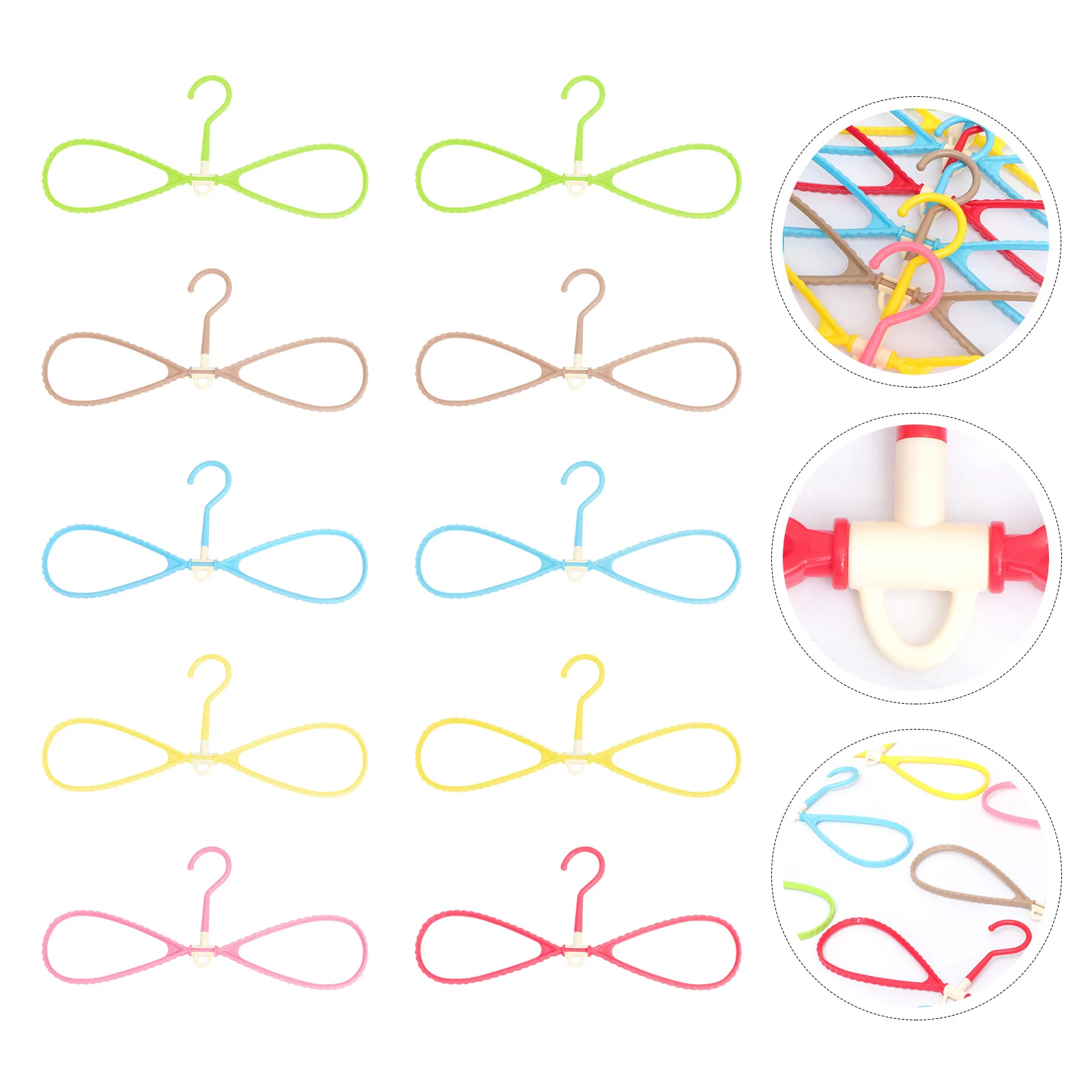 

10Pcs No Mark Clothes Hangers Plastic Rotating Skid Resistance Closet Storage Space Saving Multifunctional Laundry Racks