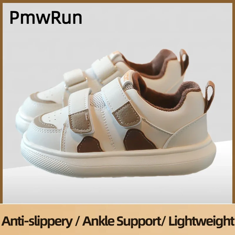 

Winter Sport Shoes For Children PU Leather Waterproof Kid's Cotton Shoes Anti-slippery Boy's Girl's Warm Shoes Winter Sneakers