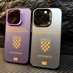 Custodia per telefono con copertura per passaporto croazia per iPhone 15 14 13 12 11 Pro Max X XR XSMAX 8 7 Plus Cover posteriore antiurto opaca Candy