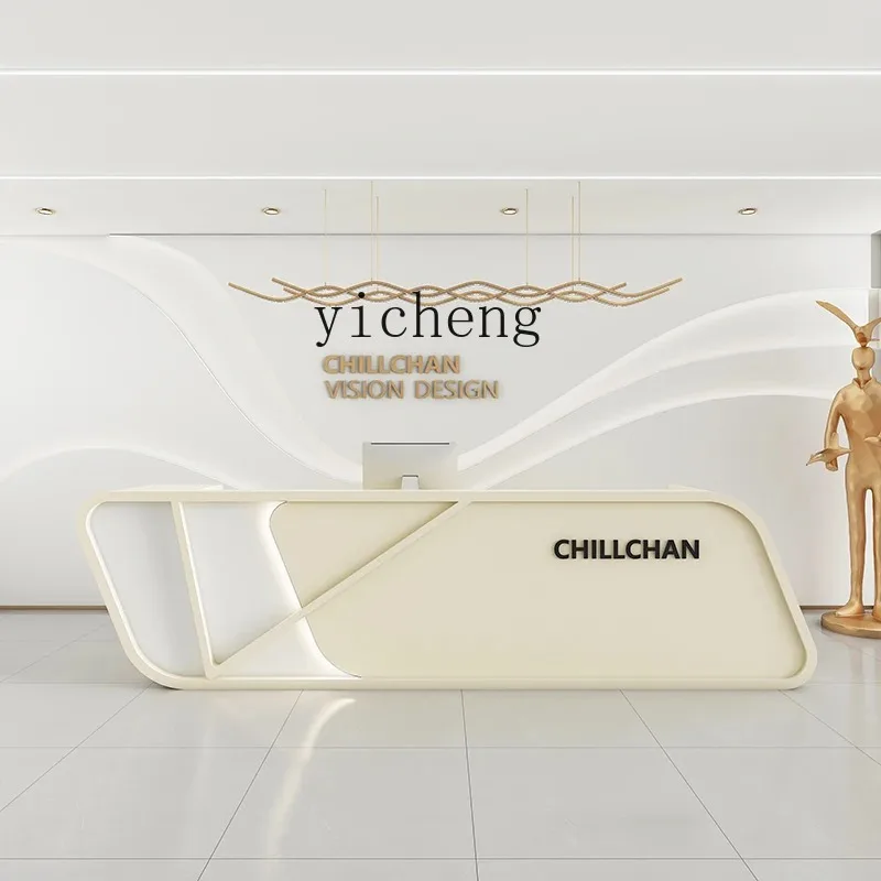 Reception Counter Simple Modern Beauty Salon Barber Shop Training Institution Company Front DeskD26