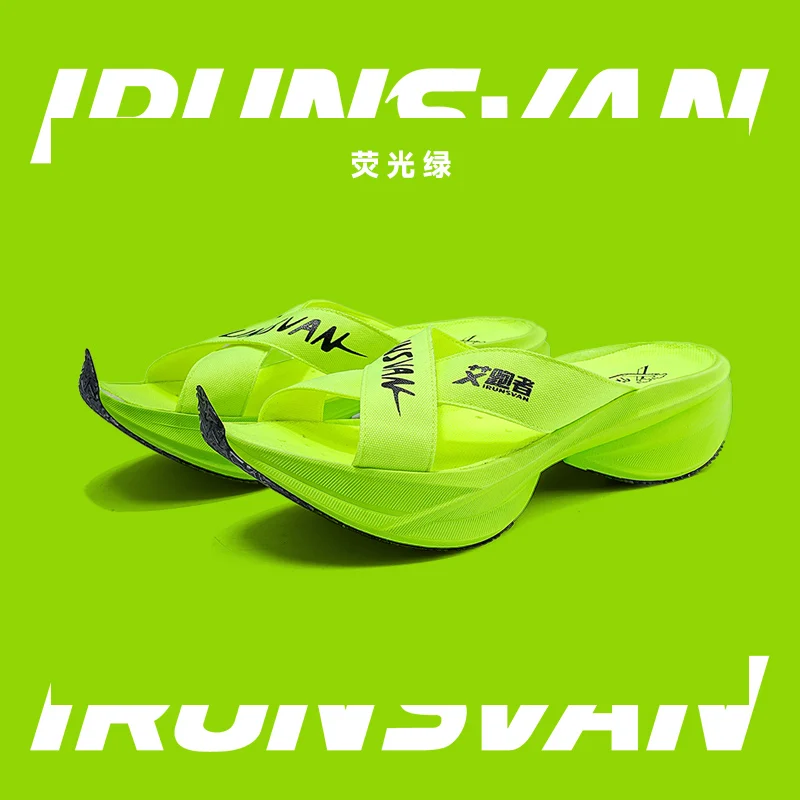 

IRUNSVAN Fashion Lightweight Wear-resistant Design with Cushioned Sole Sport Flip Flops with Full Palm T800 Carbon Board