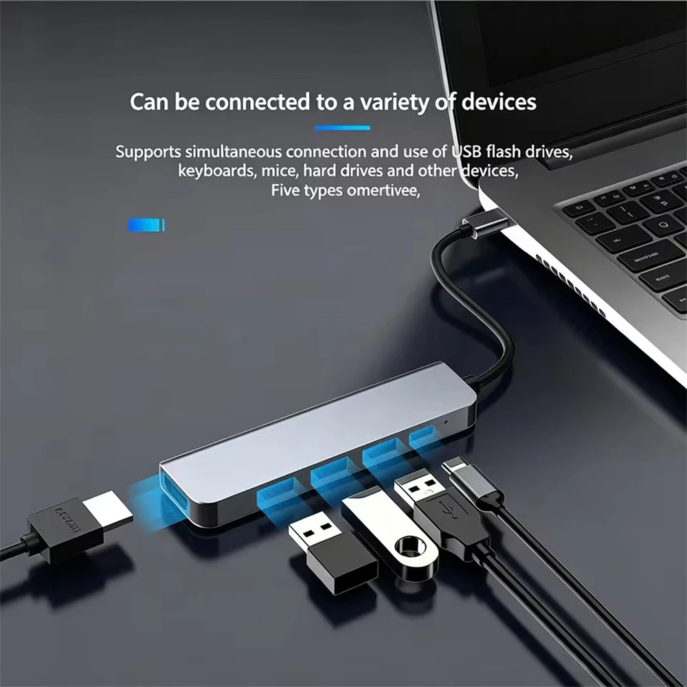 5 in 1 USB C Docking Station Type-C To HDMI-Compatibility HUB Multi port Splitter PD Charging USB Adapter For Laptop