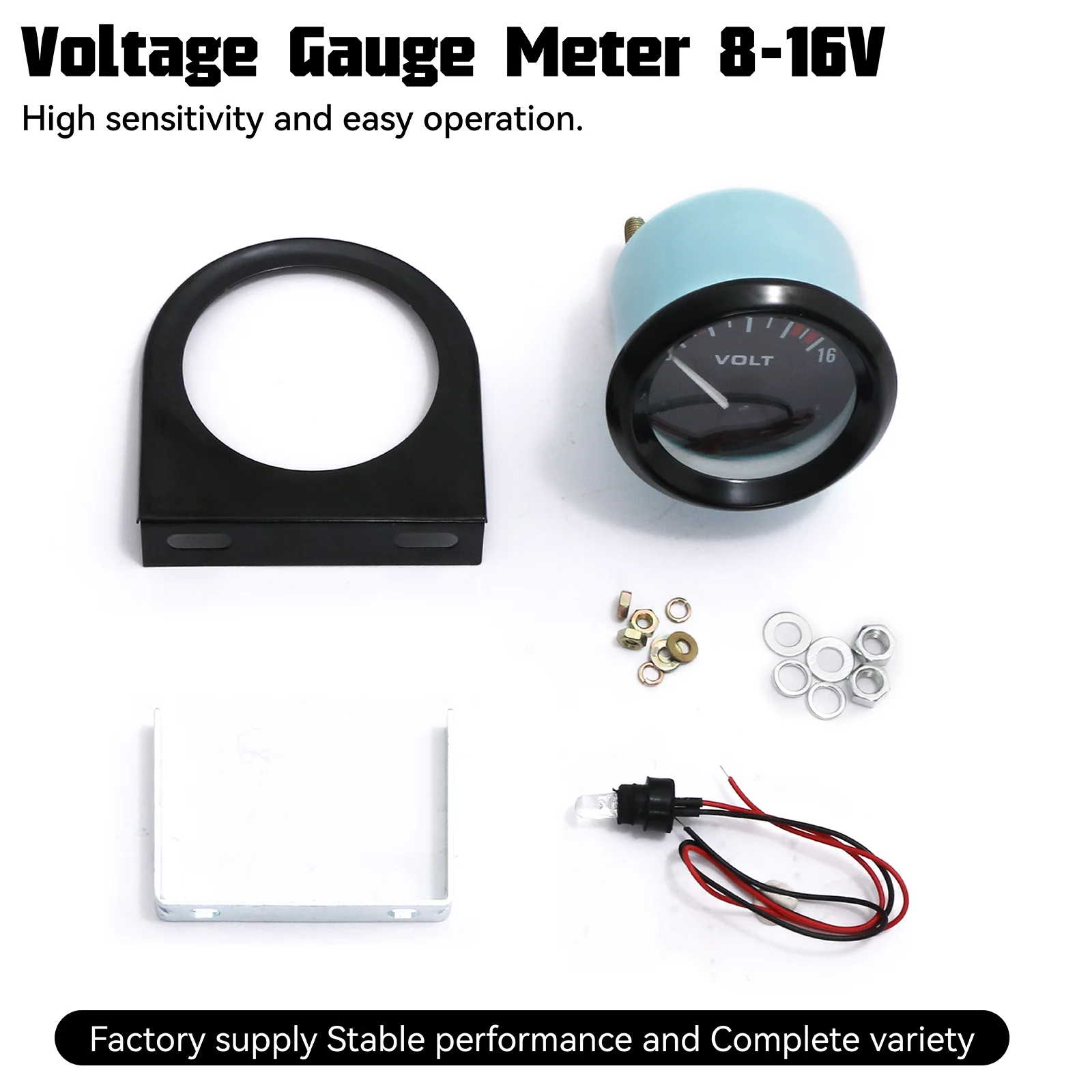 

Universal 12v 2" 52mm Volt Voltage Meter Gauge Voltmeter Car Auto Measure Car Accessories