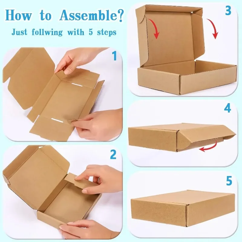 20/10PCS Square Corrugated Mailer Boxes - Cardboard Shipping Boxes for Packing, Mailer Shipping
