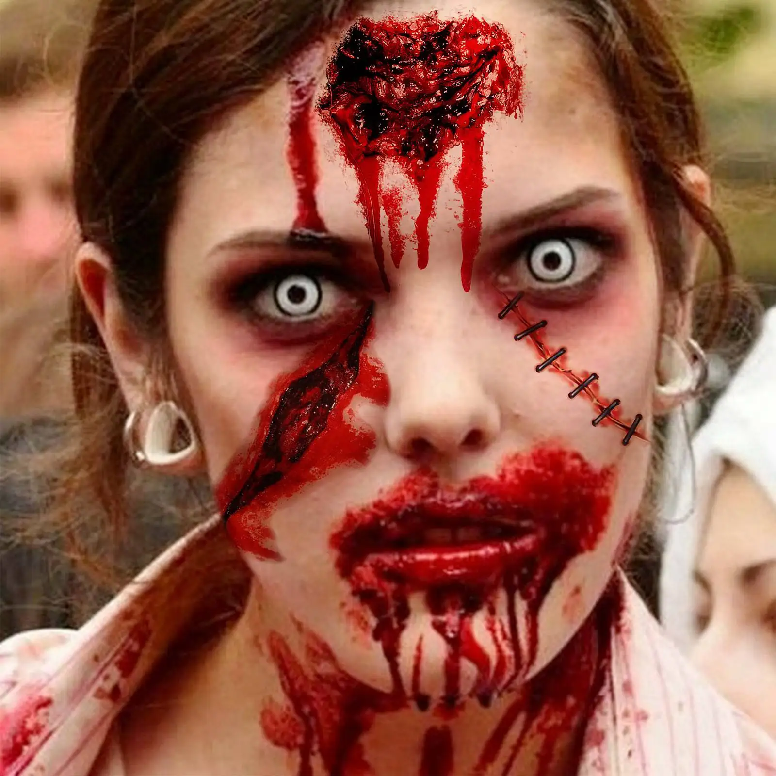 9 أوراق وشم مؤقت للندبات الدموية المخيفة والخدش للرجال والنساء والكبار في الهالوين #2