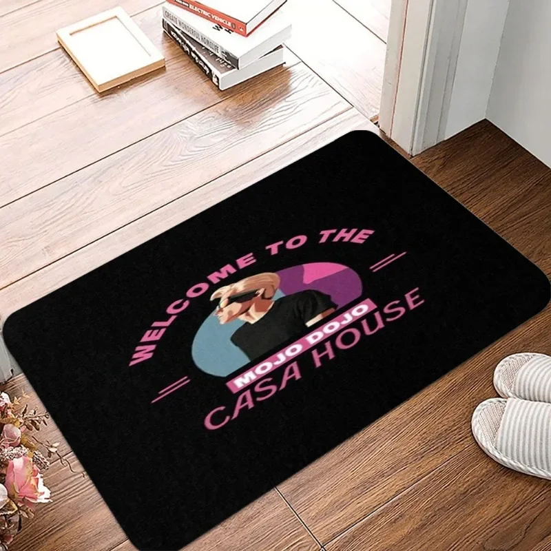 Machine Washable Polyester Mojo Dojo Casa House Non-Slip Doormat Rectangular Lightweight Home Decor Entrance Rug for Living Room