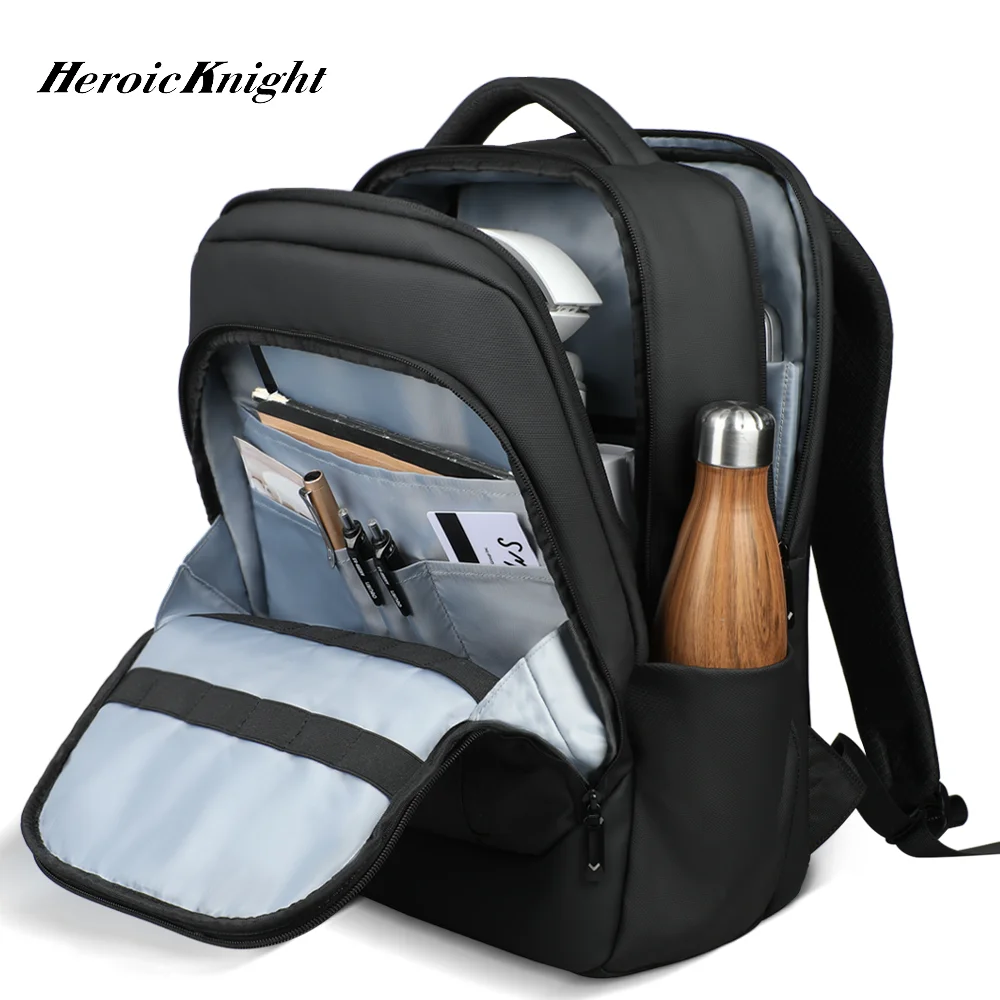 Heroic Knight Business Men’s Backpack Large Capacity 17 Inch Laptop Backpack USB Waterproof Travel Backpack School Bags for Man