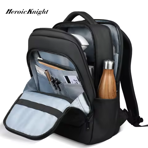 Heroic Knight Business Men’s Backpack Large Capacity 17 Inch Laptop Backpack USB Waterproof Travel Backpack School Bags for Man