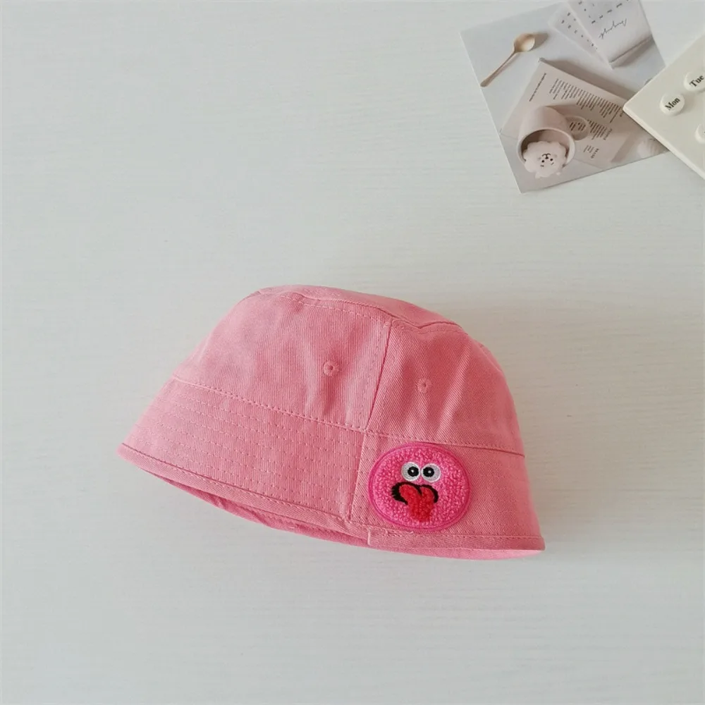 

Ins Cotton Bucket Hat Breathable Candy Color Basin Hats Cartoon Wide Brim Fisherman Cap Boys Girls