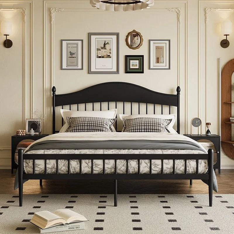 Simple household double princess style wedding bed single small apartment bed frame