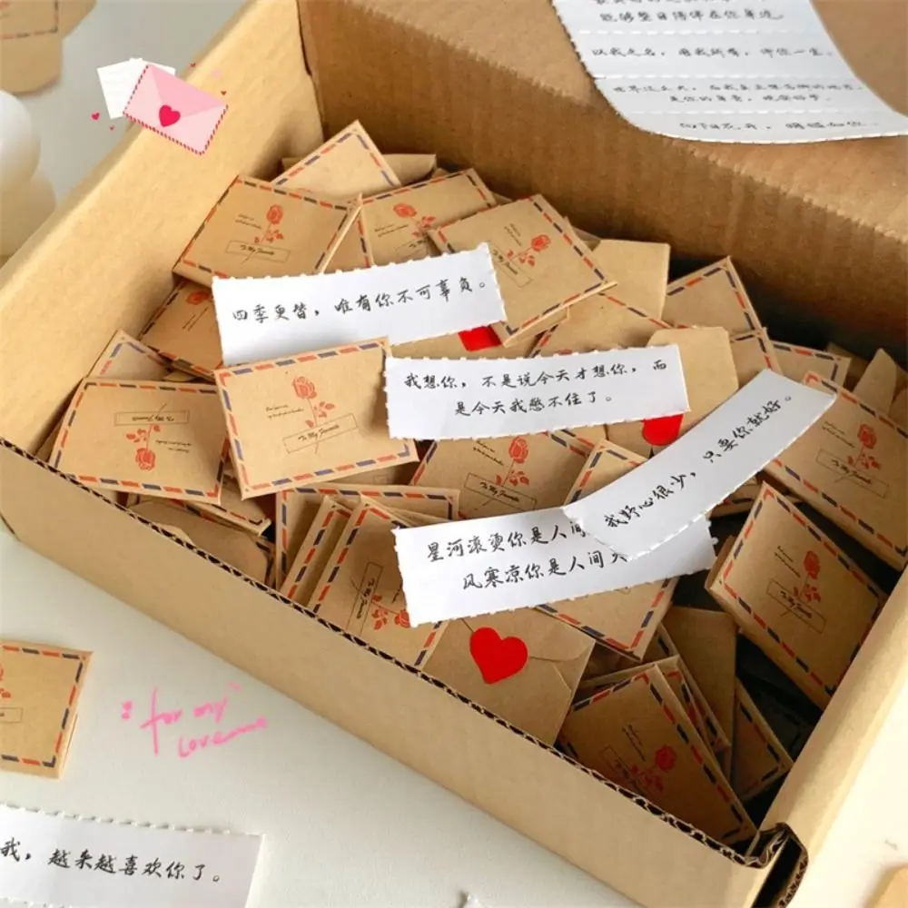 100 Promises/Blessings/To Do Lists Mini Love Letter Set DIY Surprise Gifts Handmade Love Envelop Set Handcrafts Selfmade