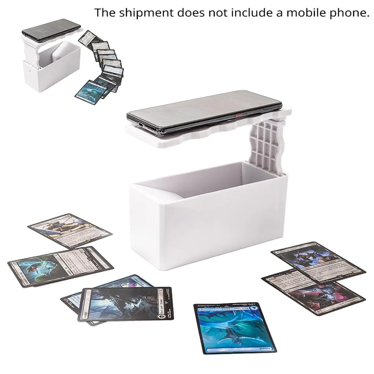 618 Mega Sale Professional TCG Scanner Mount, Auto-Focus Phone Holder for Efficient Card Cataloging, White
