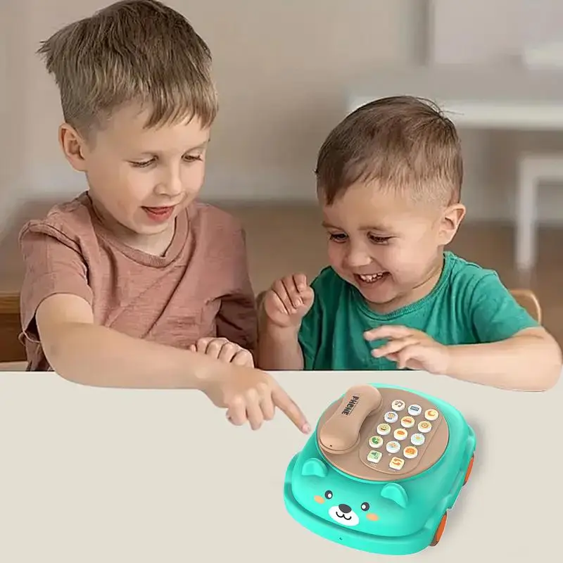 Play Phone Portable Pretend Phone Play Toys Kids Cell Phone Toy Parent-Child Interactive Toys Battery Operated Preschool