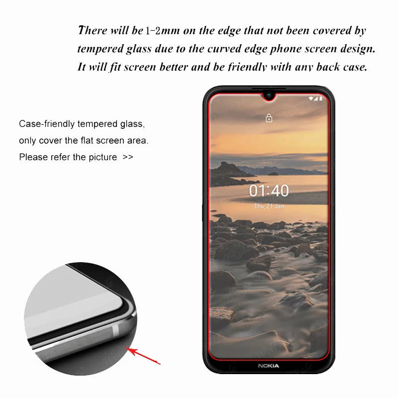 4-in-1 For Nokia 1.4 Glass For Nokia 1.4 Tempered Glass Screen Protector Protective Camera Film For Nokia 3.4 5.3 1.4 Lens Glass