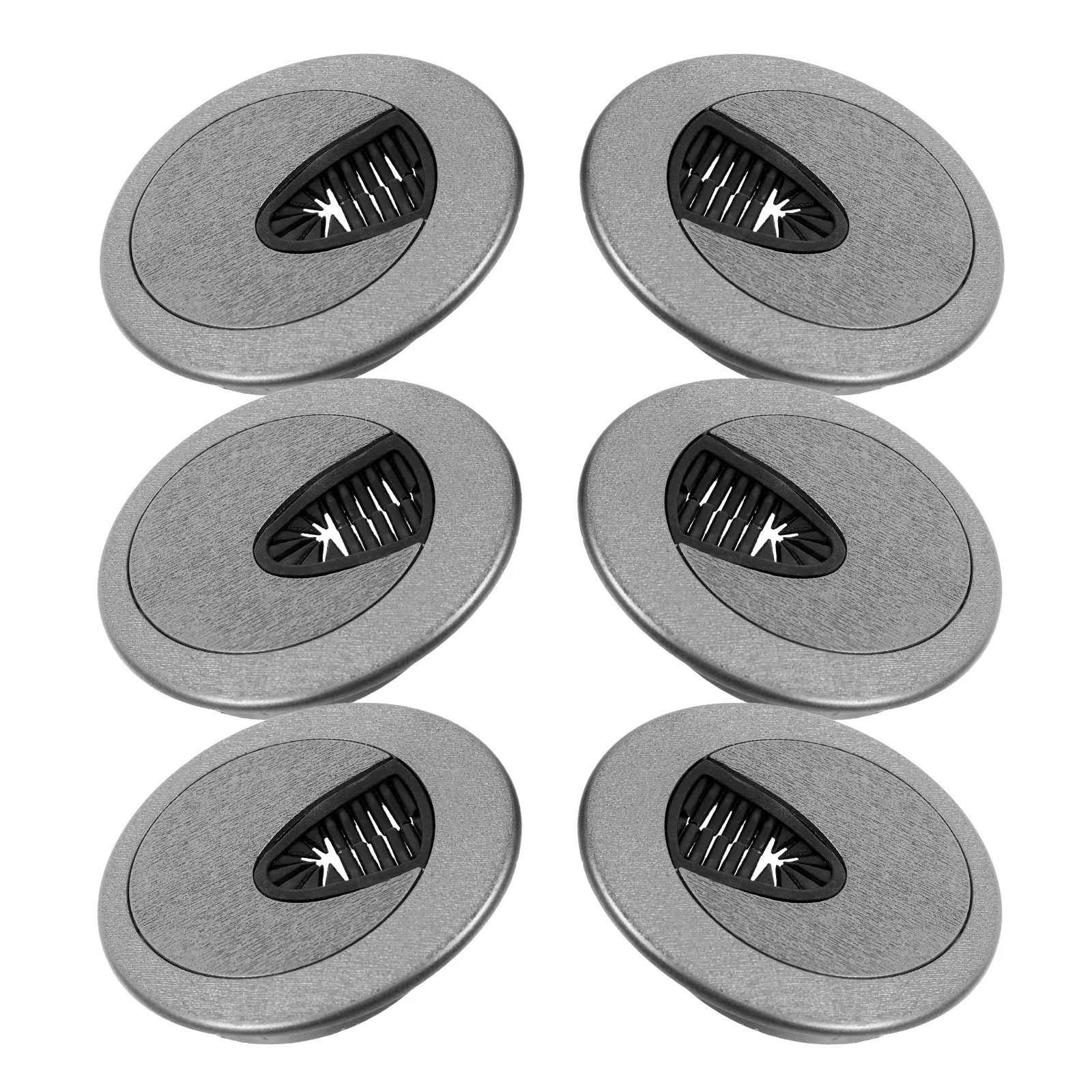 

6Pcs Round Wire Hole Cover Desk Cable Grommet Zinc Alloy Durable Wire Hole Plug Cable Organizer for Office Desktop