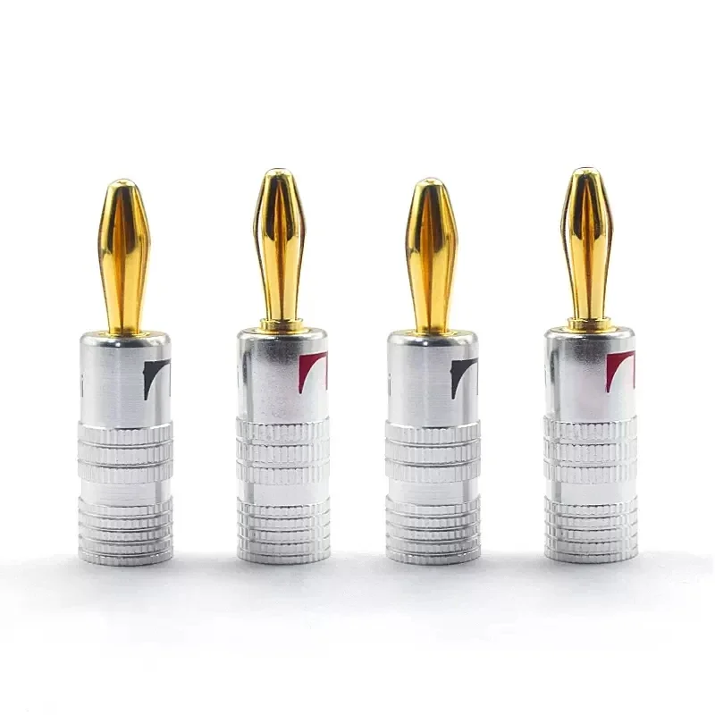 20PCS 4mm Banana Plugs with 24K Gold-Plated Connector and Screw Lock—Suitable for Audio System, Amplifier Speaker Connections