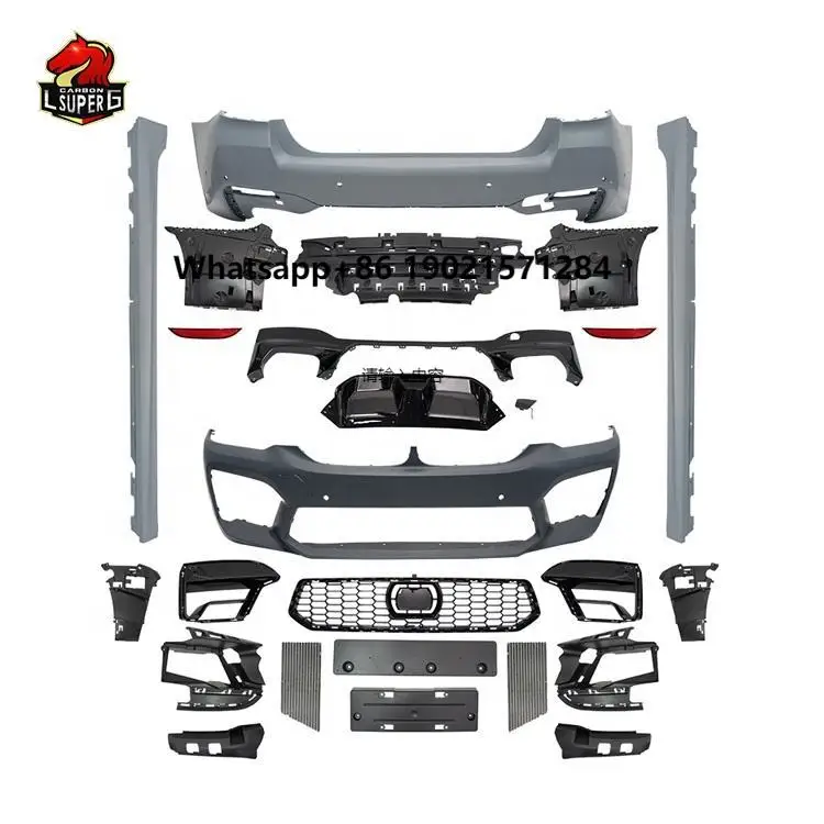 

For G30 Old to New LCI M5 Style Bodykit Front Car Bumper Rear Bumpers with Grille Facelift