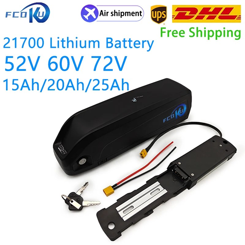 

Original New E-bike 21700 52V 60V 72V 15Ah 20Ah 25Ah Battery Built-in BMS,For Hailong Electric Mountain Bike Lithium Battery