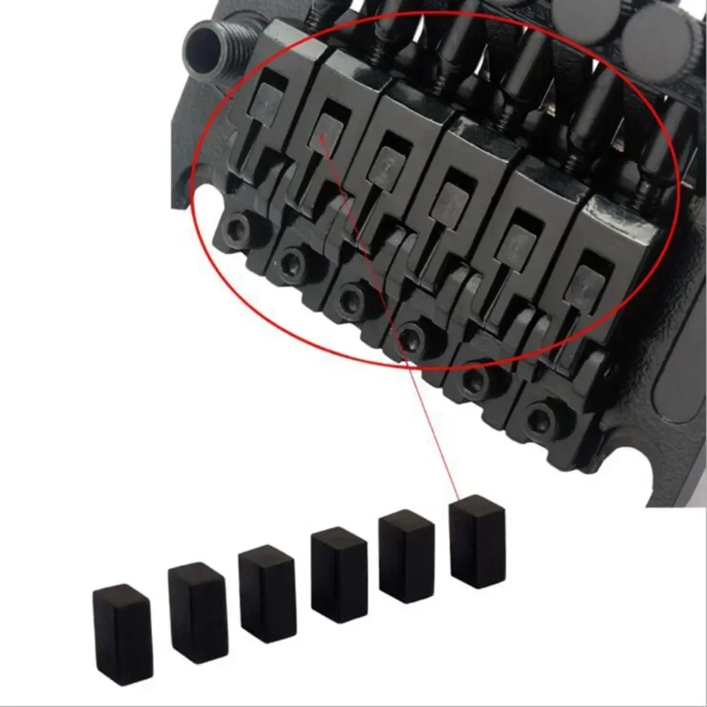 6 pçs tremolo ponte sela corda braçadeira de bloqueio para floyd rose elétrico evitar corda melhorando o tom braçadeira de corda bloqueio