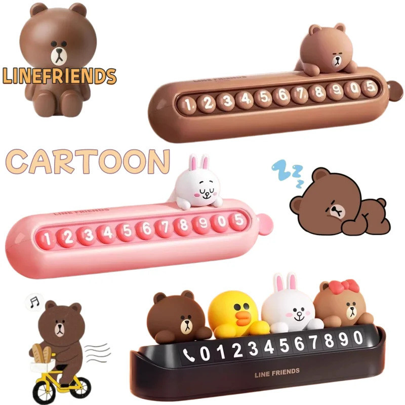 

New creative Brown Bear car moving phone sign, cartoon cute high-appearance fashion personality, small and portable car ornament