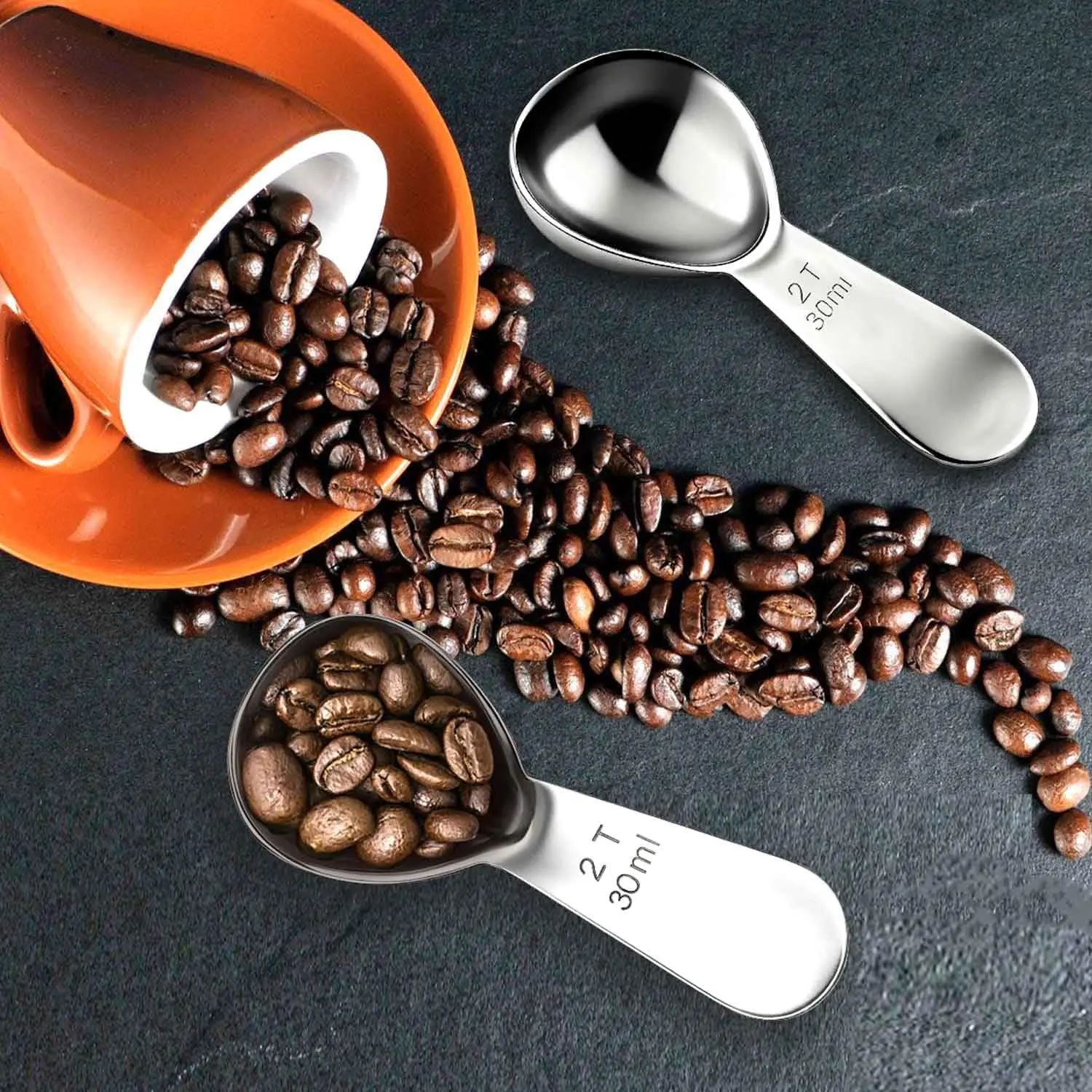 Stainless Steel Coffee Measuring Spoon 2 Tbsp Short Handle Scoop for Ground Coffee Tea Sugar Flour view 2