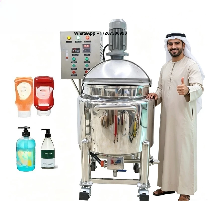 YETO Liquid Mixing Tank Machine Steel Jacketed Mixer Shear Cosmetic Ingredient Tanks Homogeneous Homogenizer Liquid Mixing Tank