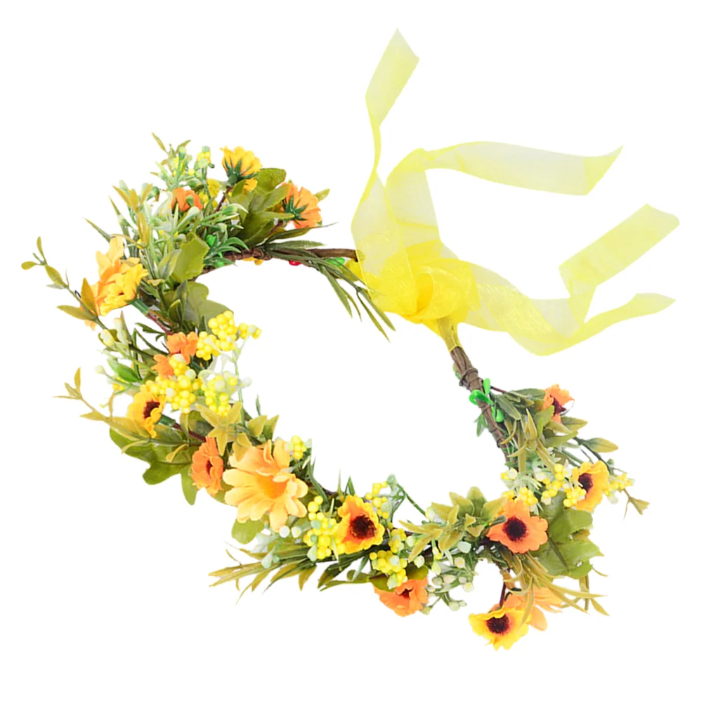 Photo Shoot Props Bridal Wreath Wedding Hair Accessories Headdress Body Gems Chest Yellow Wreaths