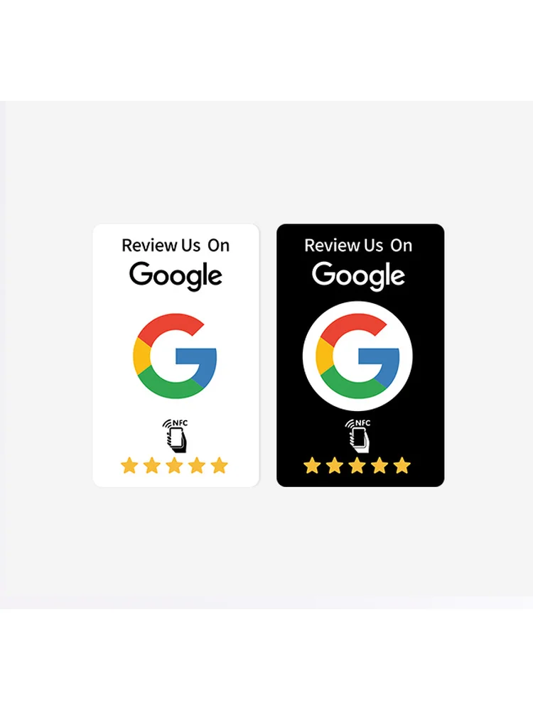 100Pcs Black Matte NTAG215 Google Review Tap NFC Card Wear Resistant Reusable Tap To Review for Local Business