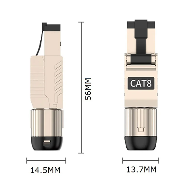 Стильные-1 шт. RJ45 Cat7 Ethernet-кабельные разъемы RJ45 Металлический инструмент без простого подключения 2000 МГц 40G LAN-кабель 22AWG - 24AWG
