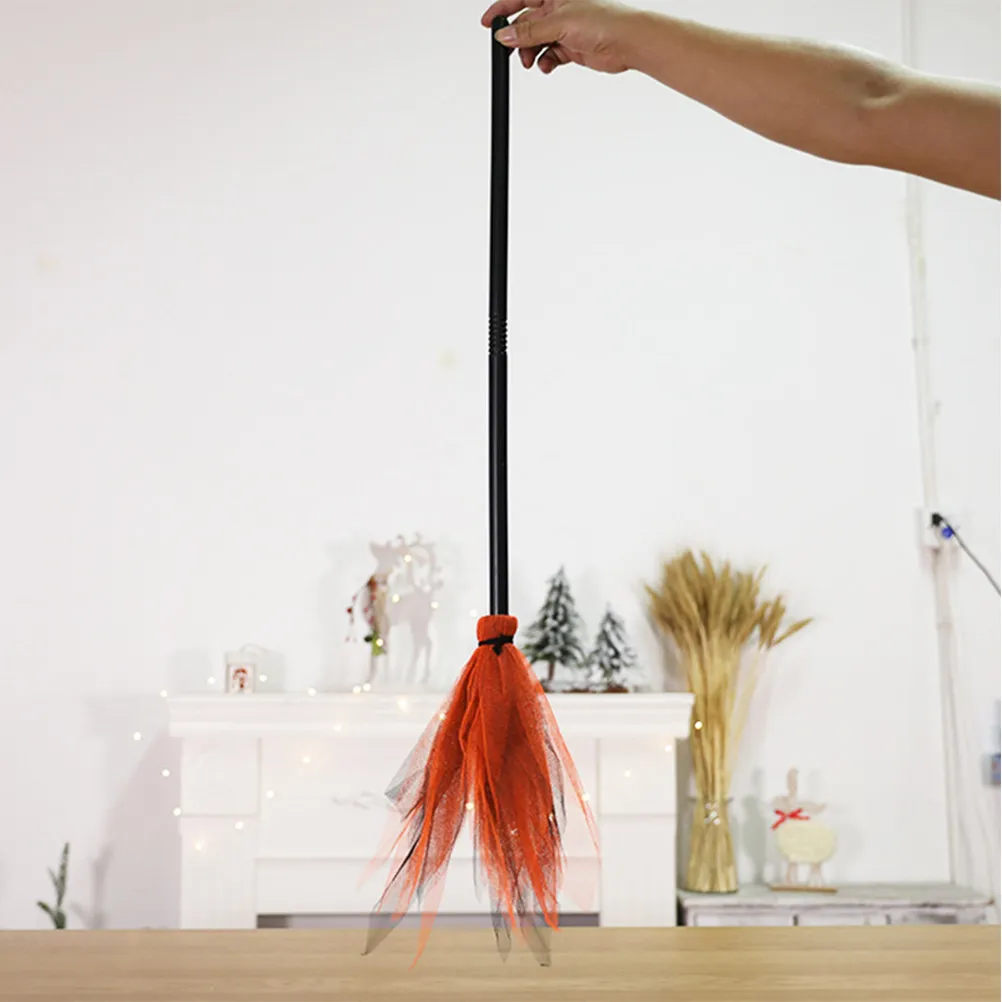 

5Pcs Plastic Folding Witch Broom Prop Bright Color Halloween Party Decor for Adults Wizard Role Play Haunted Scene