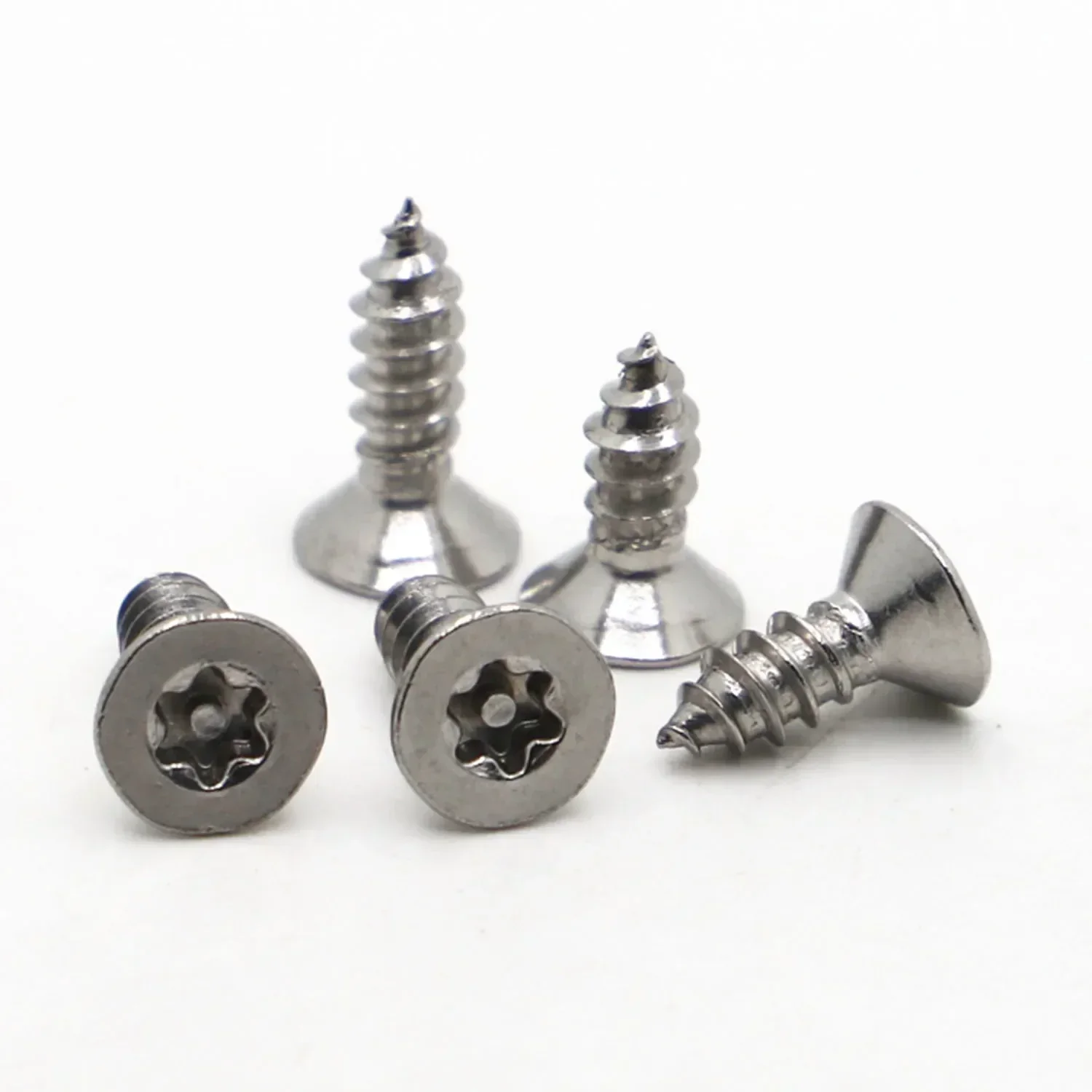 M2 M2.3 M2.6 M3 M4 M5 304 A2-70 Stainless Steel Six-lobe Torx Flat Countersunk Head with Pin Security Self-tapping Wood Screw