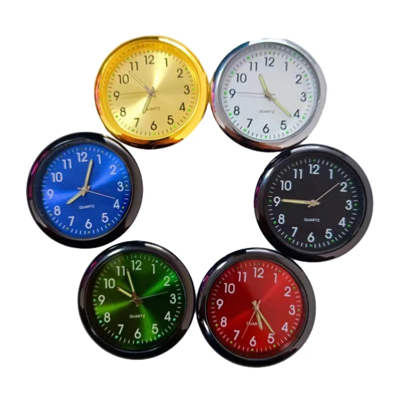 Automobile Clock Dashboard Car Clock Interior Decor Portable Mini Clock Decoration Luminous Analog Watch Ornaments For Cars