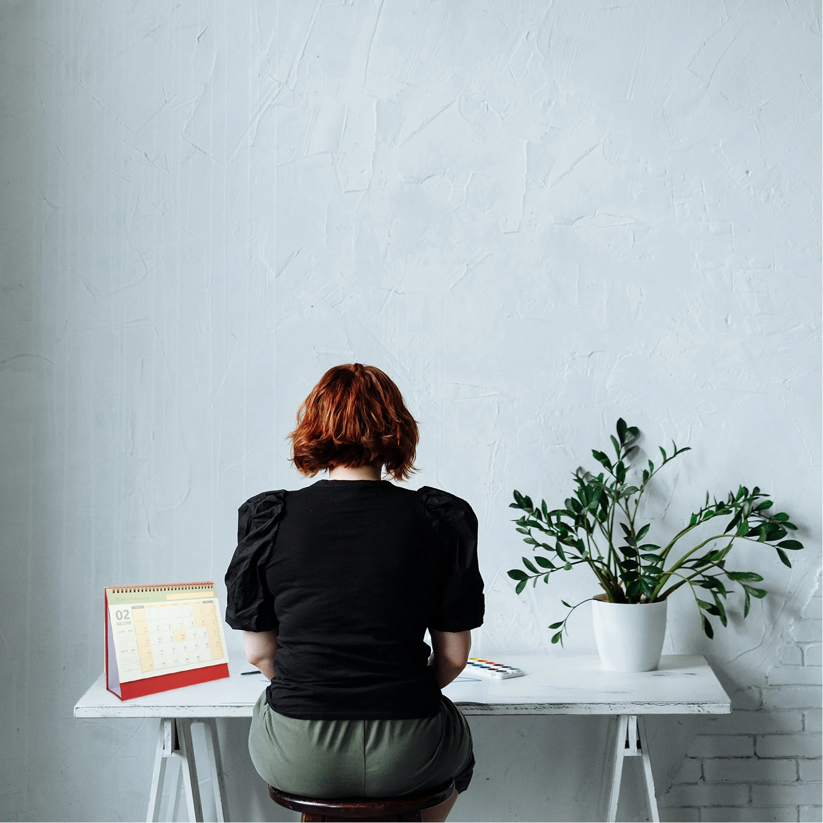 

Calendar That Stands Desktop Cute Office for Decorative Standing White Delicate Month Aesthetic