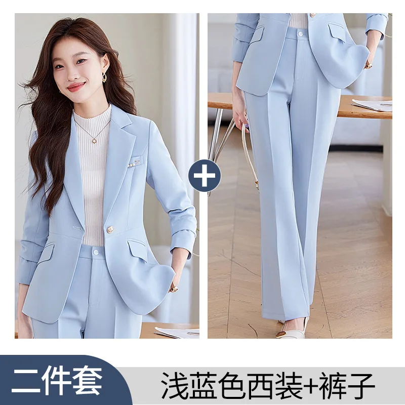 Terno feminino outono e inverno2024new workwear elegante formal casual moda profissional terno blazer