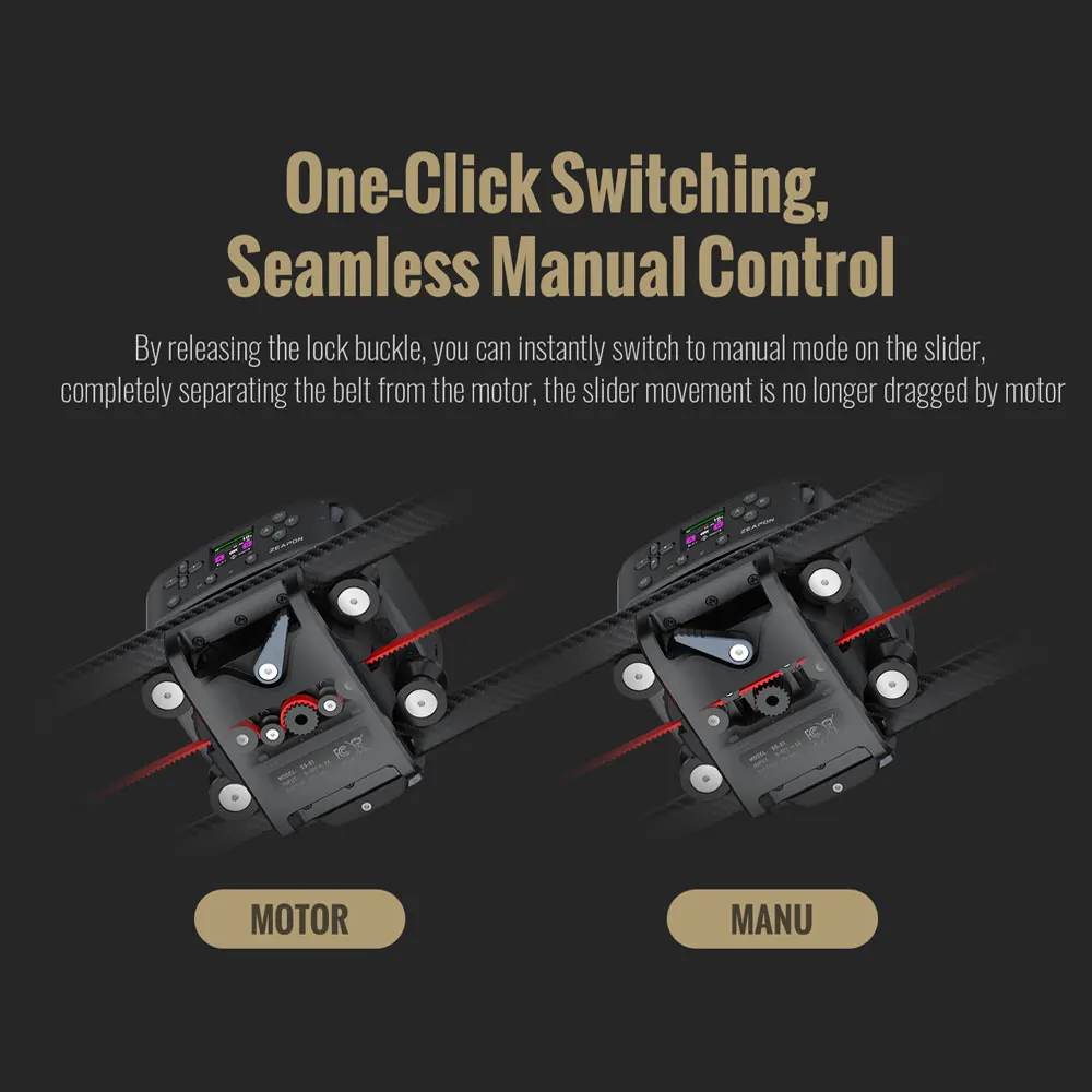 Zeapon AXIS Cámara motorizada multieje Slider AXIS 80Pro 100Pro 120Pro Pista eléctrica de fibra de carbono Pantalla LCD 360 °   Fotografía