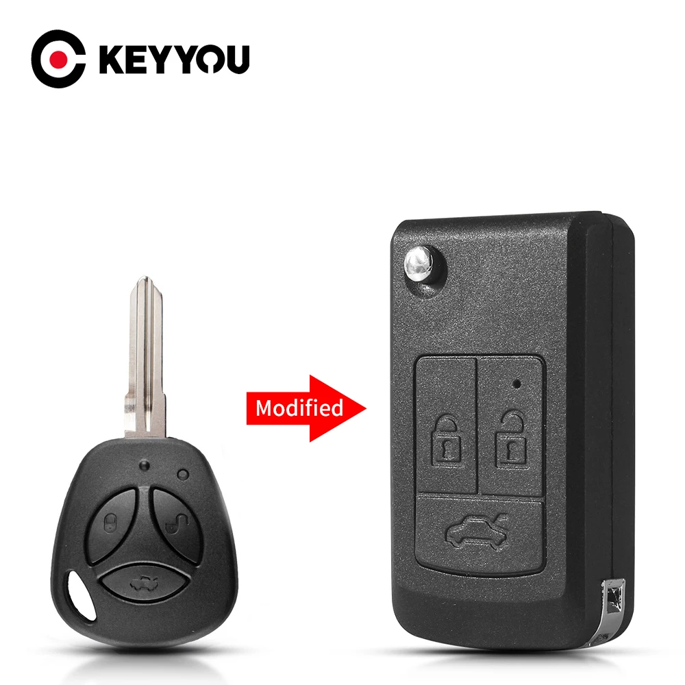 KEYYOU Car Key Modified For LADA Priora Niva Vaz Granta Samara 2108 XRay Sedan 3 Buttons Replacement