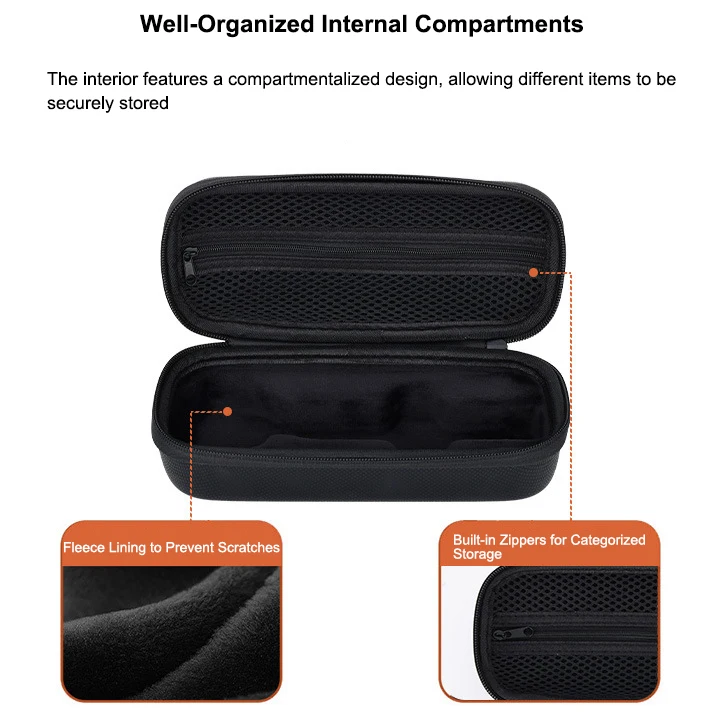 Hard Case for DJI Osmo Pocket 4Pro Shockproof Drop Proof Water Resistant PU Shell Soft Lining Compact Carry Bag