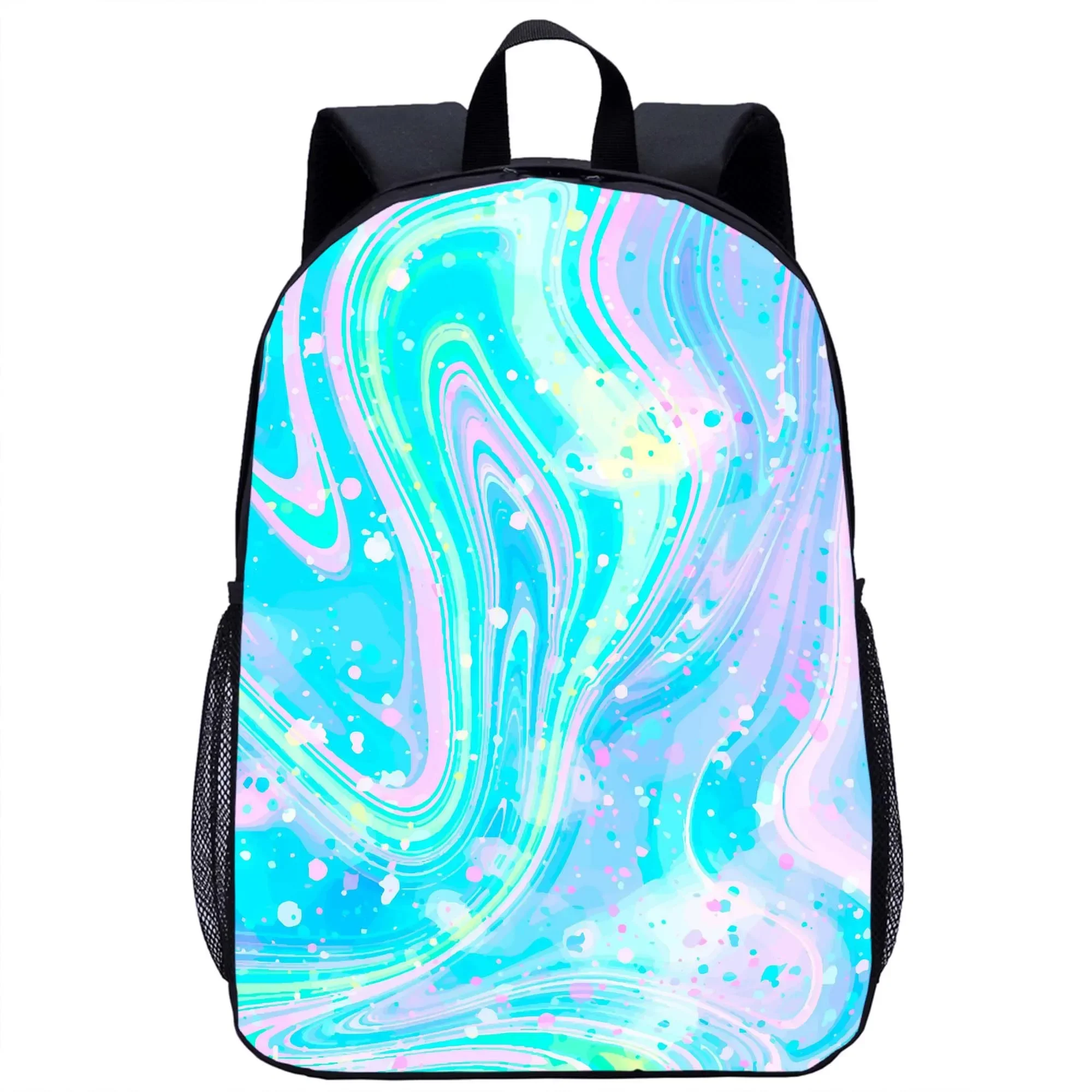 Bellissimo sfondo di colore zaino ragazza ragazzo scuola zaino moda Cool 3D stampa adolescente borsa da viaggio per Laptop borsa da scuola da 16 pollici