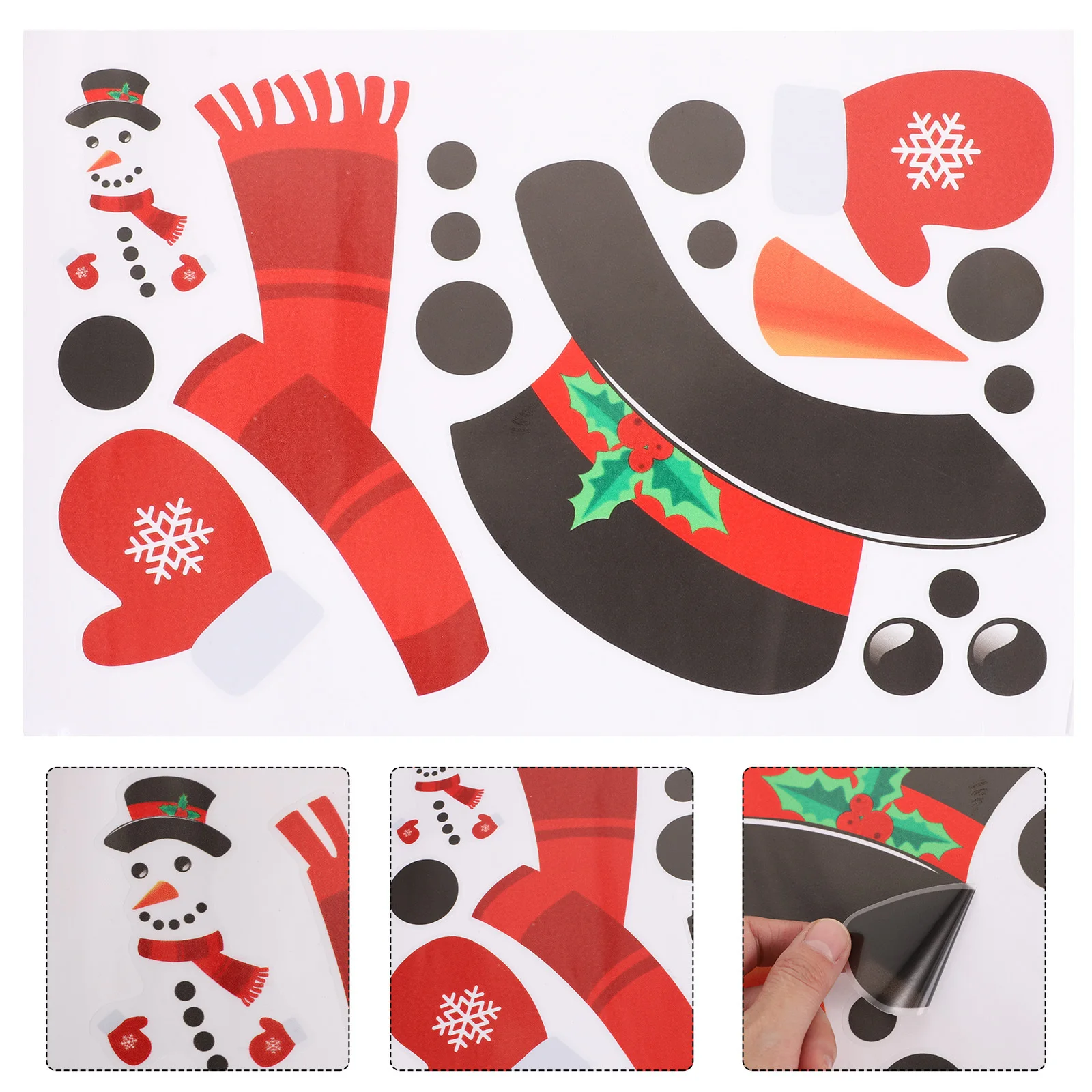 

Free Combination Snowman Sticker Christmas Wall Decal Thickened Eco Friendly PVC DIY Decor for Office Dorm Kitchen Bathroom