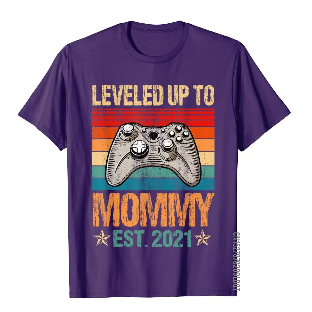 Leveled Up To Mommy Est.  T-Shirt Tight T Shirts Tops Tees For Men Newest Cotton Gift Top T-Shirts