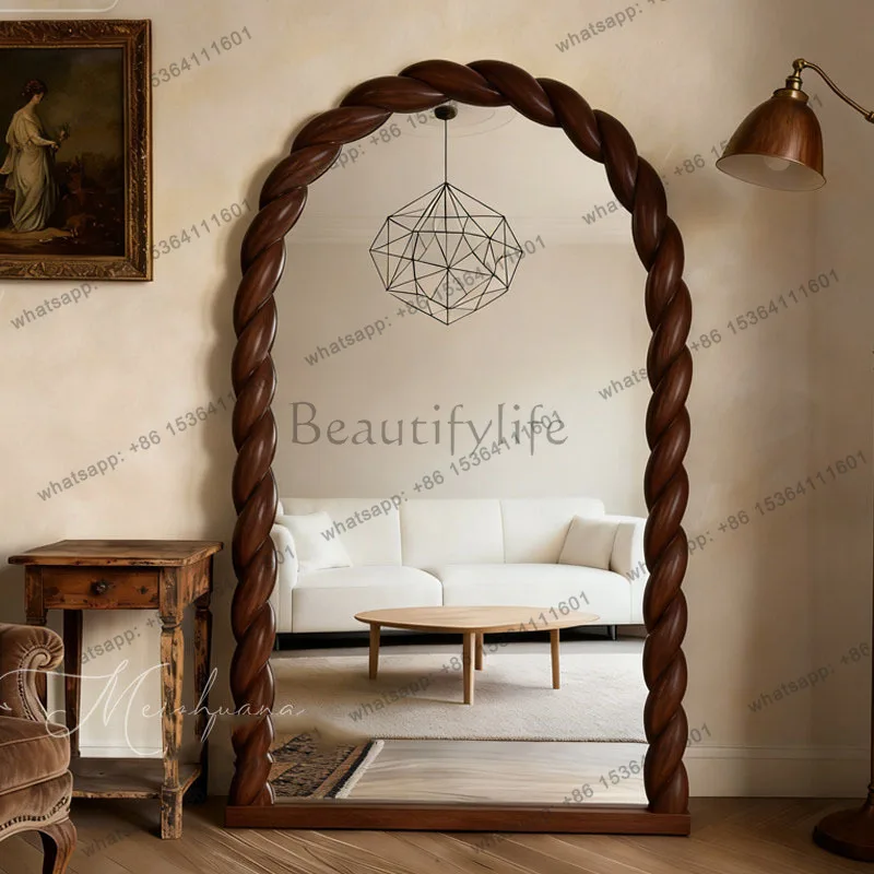 LSBig Korean Style Mirror Vintage Decoration Living Room Aesthetic Accessories Standing Mirror Funky  Espelhos Home Products