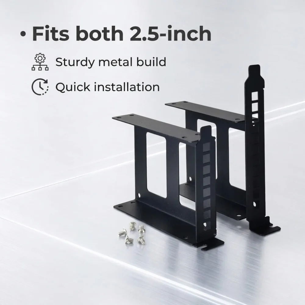 1PCS Graphics Card Slot Hard Drive Bracket Computer Case PCI Graphics Card 2.5 Inch Mechanical SSD Bracket Expansion Metal Rack