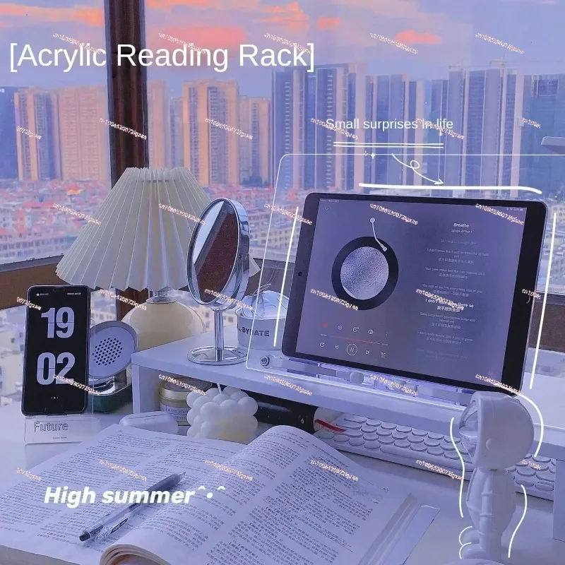 Lifted Laptop Stand Holder, Desktop Reading Rack, Ins Style Tablet Holder, Transparent Acrylic Reading Stand